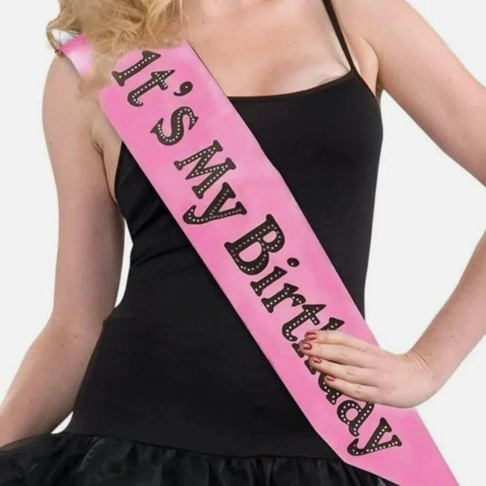 Forum Novelties Pink Satin Birthday Celebration Sash Elegant Party Supplies